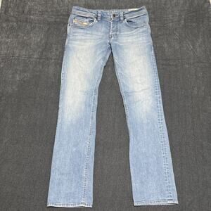Diesel Jeans Mens 32x32 Blue Safado Regular Slim Straight Light Wash ORZ16